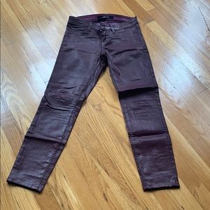 J brand super skinny coated jeans
